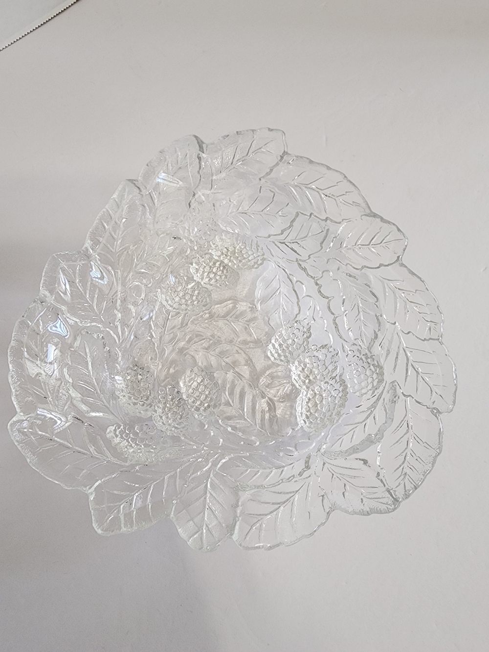 Vintage Indiana Glass Loganberry Blackberry Clear Glass Bowl